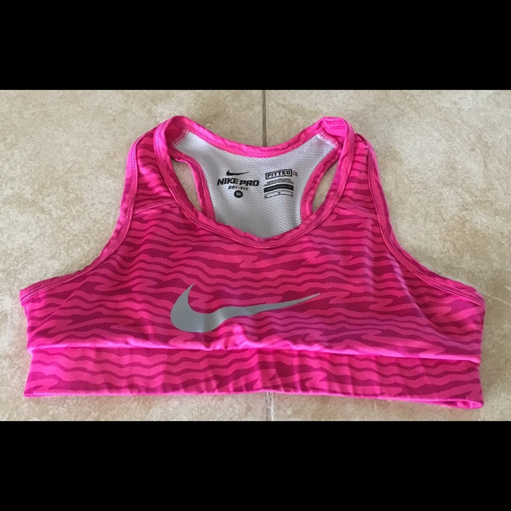Nike Sport Bra Pink/Gray  Dry- Fit Size M